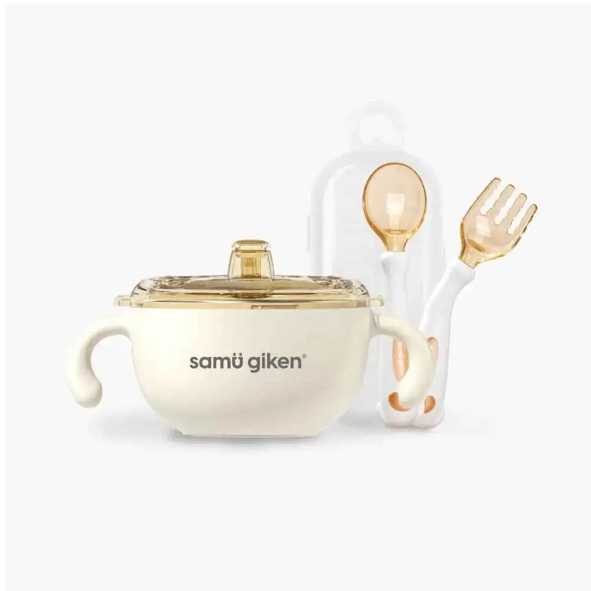 [Bundle Deal: Cutlery & Bowl Set] Samu Giken Baby Stainless Steel Bowl (316), 400ML + Samu Giken Baby Cutlery Set (Tritan) With Box